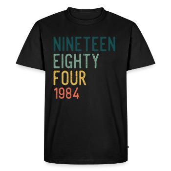 Vintage 1984 84 Birthday Retro Vintage Gift - Men's Premium Organic T-Shirt - black - Front - Nico (187cm)