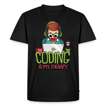 Hacking Programmer Hacker Code Coding Gift - Men's Premium Organic T-Shirt - black - Front - Nico (187cm)