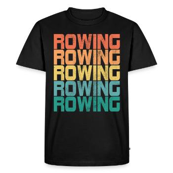 Aviron Rameur Gouvernail Disant Cadeau Rétro - T-shirt Premium bio Homme - noir - Devant - Nico (187cm)