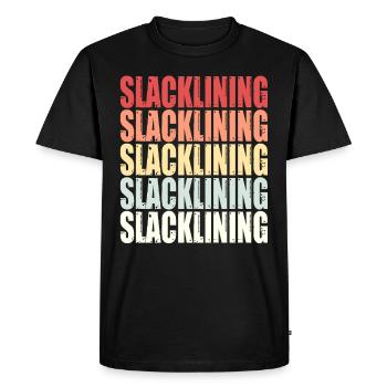 Slackline Balance Disant Cadeau Rétro - T-shirt Premium bio Homme - noir - Devant - Nico (187cm)