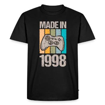 Birthday 1998 98 Gaming Retro Vintage Gift - Men's Premium Organic T-Shirt - black - Front - Nico (187cm)
