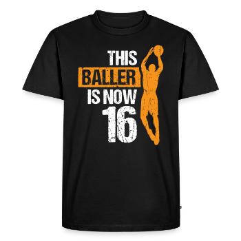 16th birthday years old vintage gift - Men's Premium Organic T-Shirt - black - Front - Nico (187cm)