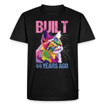 44ème anniversaire Chat Vintage Cadeau - T-shirt Premium bio Homme - noir - Devant - Nico (187cm)