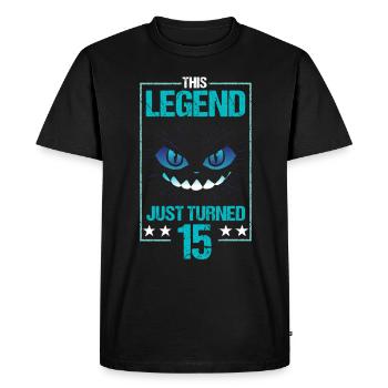 15th Birthday Cat Eyes Cats Gift - Men's Premium Organic T-Shirt - black - Front - Nico (187cm)