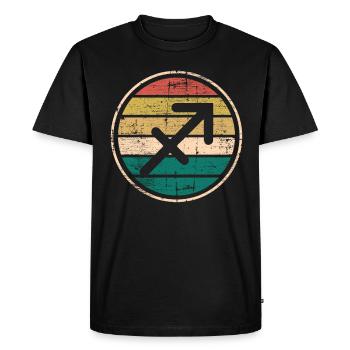 Sagittaire Signe du Zodiaque Horoscope Rétro Bday Cadeau - T-shirt Premium bio Homme - noir - Devant - Nico (187cm)