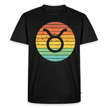 Taurus Taurus Zodiac Sign Horoscope Retro Gift - Men's Premium Organic T-Shirt - black - Front - Nico (187cm)