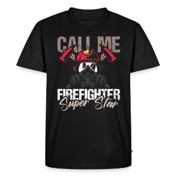 firefighter firefighter firefighter firefighter volunteer - Men's Premium Organic T-Shirt - black - Front - Nico (187cm)