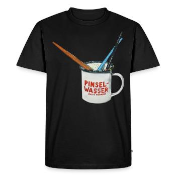 Pinceau Eau Art Pinceau Jus Pinceau Peinture Verre - T-shirt Premium bio Homme - noir - Devant - Nico (187cm)