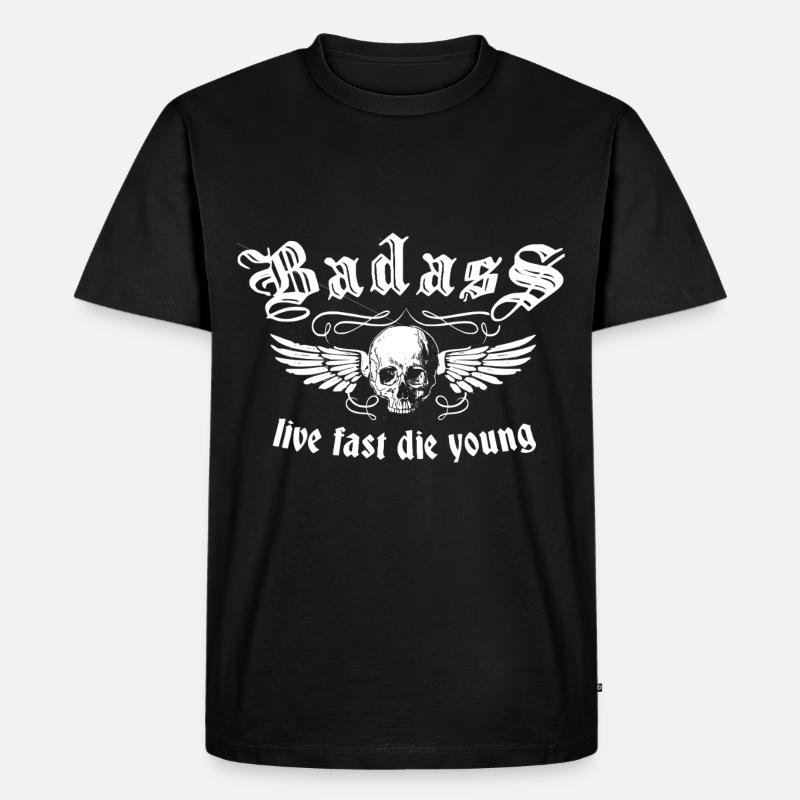 Badass Oldschool1 - Männer Premium Bio T-Shirt - Schwarz