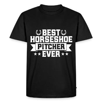 Horseshoe Throwing Horseshoe Throwing Horseshoe Throwing Game - Men's Premium Organic T-Shirt - black - Front - Nico (187cm)