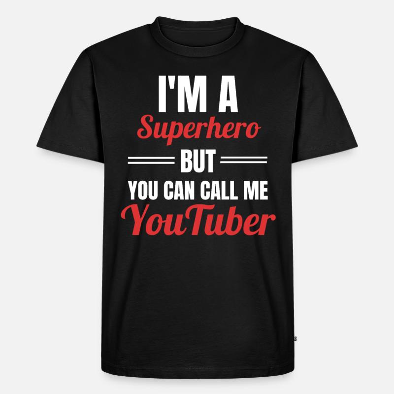 Youtuber - Männer Premium Bio T-Shirt - Schwarz