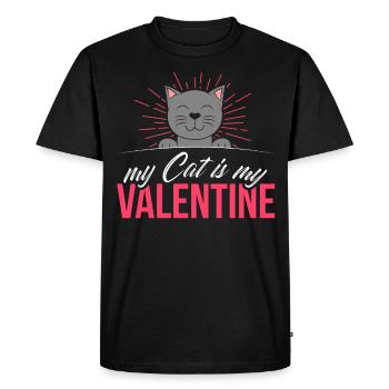 Mon chat est mon geek cadeau Saint-Valentin - T-shirt Premium bio Homme - noir - Devant - Nico (187cm)