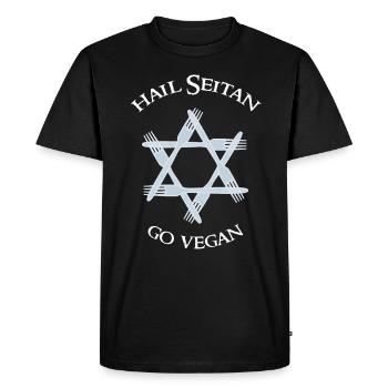 HEIL SEITAN - Men's Premium Organic T-Shirt - black - Front - Nico (187cm)