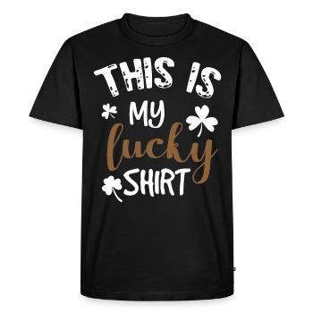 C'est ma chemise porte bonheur - T-shirt Premium bio Homme - noir - Devant - Nico (187cm)
