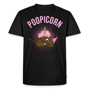 Licorne Poopicorn tas de vomi drôle Geek cadeau - T-shirt Premium bio Homme - noir - Devant - Nico (187cm)