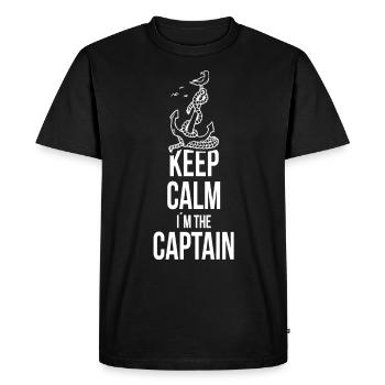 Captain Ship Yacht Boat Geek Funny Gift - Men's Premium Organic T-Shirt - black - Front - Nico (187cm)