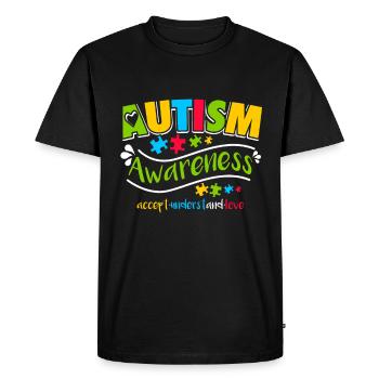 Autism - Men's Premium Organic T-Shirt - black - Front - Nico (187cm)
