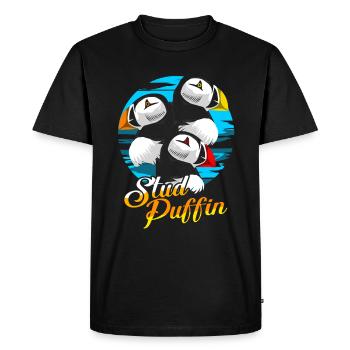 Puffin Puffin Puffin - Men's Premium Organic T-Shirt - black - Front - Nico (187cm)