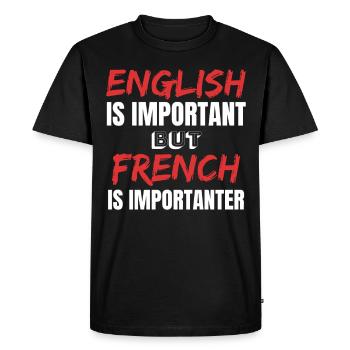 Professeur de français Frenchman France Idée cadeau - T-shirt Premium bio Homme - noir - Devant - Nico (187cm)