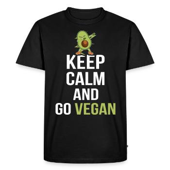 Keep Calm Go Vegan Geek Vegan Vegan Gift - Men's Premium Organic T-Shirt - black - Front - Nico (187cm)