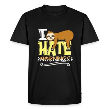 sloth - Men's Premium Organic T-Shirt - black - Front - Nico (187cm)