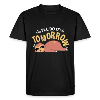 sloth - Men's Premium Organic T-Shirt - black - Front - Nico (187cm)
