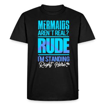 Sirène mer plage Mermaid étoile de mer nageoire - T-shirt Premium bio Homme - noir - Devant - Nico (187cm)