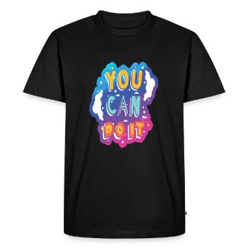 You Can Do It Motivation - Men's Premium Organic T-Shirt - black - Front - Nico (187cm)