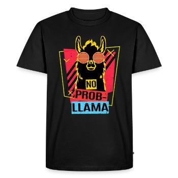 Lama - Men's Premium Organic T-Shirt - black - Front - Nico (187cm)