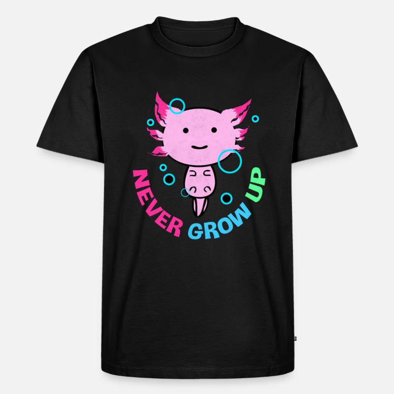 Axolotl - Männer Premium Bio T-Shirt - Schwarz