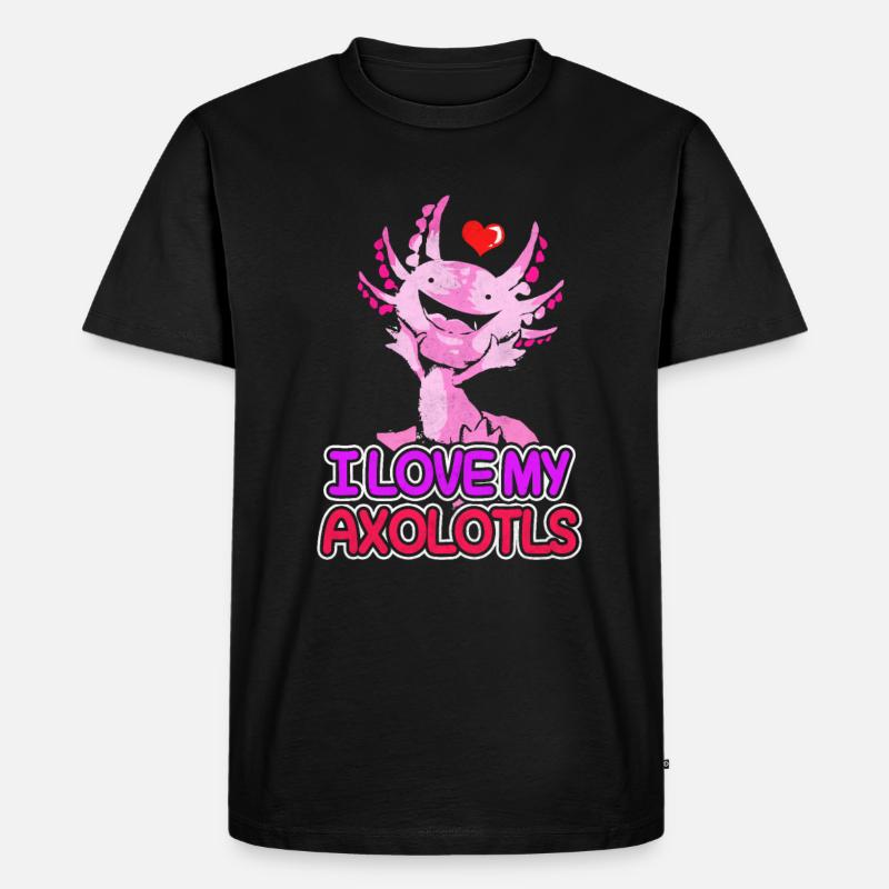 Axolotl - Männer Premium Bio T-Shirt - Schwarz