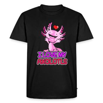 Axolotl Reptile Salamandre Aquarium Kawaii Lurch - T-shirt Premium bio Homme - noir - Devant - Nico (187cm)