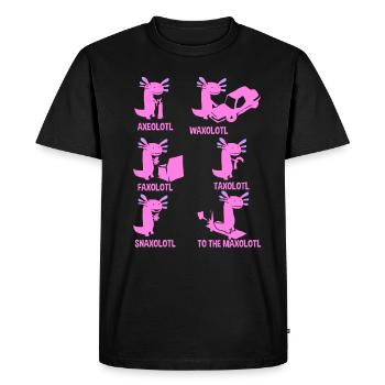 Axolotl Reptile Salamandre Aquarium Kawaii Lurch - T-shirt Premium bio Homme - noir - Devant - Nico (187cm)