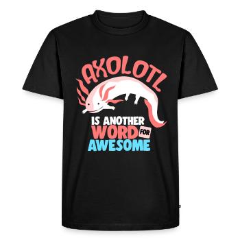 Axolotl Reptile Salamandre Aquarium Kawaii Lurch - T-shirt Premium bio Homme - noir - Devant - Nico (187cm)