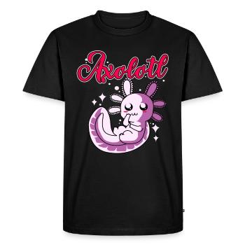Axolotl Reptile Salamandre Aquarium Kawaii Lurch - T-shirt Premium bio Homme - noir - Devant - Nico (187cm)