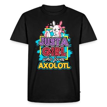 Axolotl Reptile Salamandre Aquarium Kawaii Lurch - T-shirt Premium bio Homme - noir - Devant - Nico (187cm)