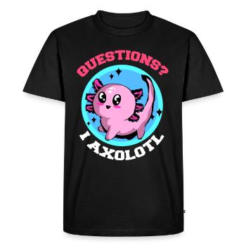 Axolotl Reptile Salamandre Aquarium Kawaii Lurch - T-shirt Premium bio Homme - noir - Devant - Nico (187cm)