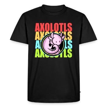 Axolotl Reptile Salamandre Aquarium Kawaii Lurch - T-shirt Premium bio Homme - noir - Devant - Nico (187cm)