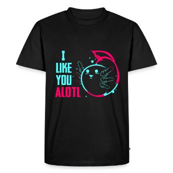 Axolotl Reptile Salamandre Aquarium Kawaii Lurch - T-shirt Premium bio Homme - noir - Devant - Nico (187cm)