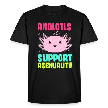 Axolotl Reptile Salamandre Aquarium Kawaii Lurch - T-shirt Premium bio Homme - noir - Devant - Nico (187cm)