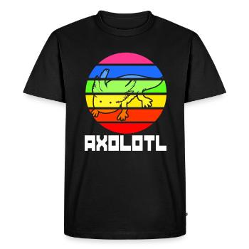 Axolotl Reptile Salamandre Aquarium Kawaii Lurch - T-shirt Premium bio Homme - noir - Devant - Nico (187cm)