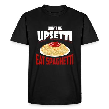 Pasta Spaghetti FSM Italy Pasta Pesto Cook - Men's Premium Organic T-Shirt - black - Front - Nico (187cm)