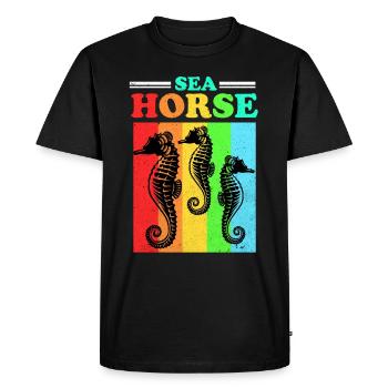 Seahorse - Men's Premium Organic T-Shirt - black - Front - Nico (187cm)