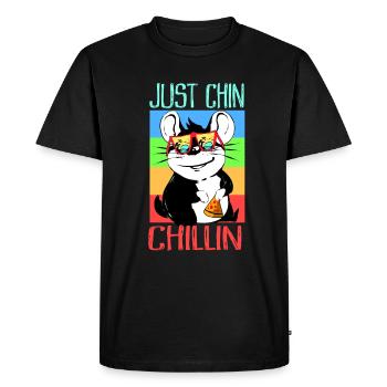 Chinchilla Cadeau Amérique du Sud Rongeur Pet - T-shirt Premium bio Homme - noir - Devant - Nico (187cm)