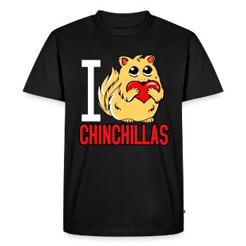 Chinchilla Cadeau Amérique du Sud Rongeur Pet - T-shirt Premium bio Homme - noir - Devant - Nico (187cm)