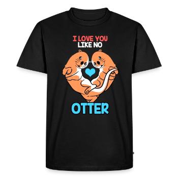 Otter Furet Marder Eau Loutre de mer Castor Doux - T-shirt Premium bio Homme - noir - Devant - Nico (187cm)