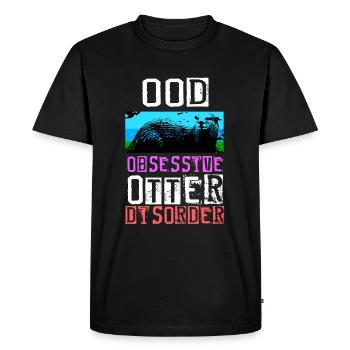 Otter Furet Marder Eau Loutre de mer Castor Doux - T-shirt Premium bio Homme - noir - Devant - Nico (187cm)