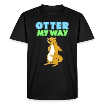 Otter Furet Marder Eau Loutre de mer Castor Doux - T-shirt Premium bio Homme - noir - Devant - Nico (187cm)