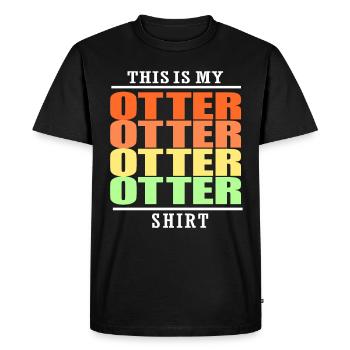 Otter Furet Marder Eau Loutre de mer Castor Doux - T-shirt Premium bio Homme - noir - Devant - Nico (187cm)