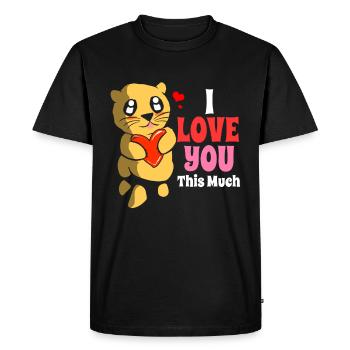 Otter Furet Marder Eau Loutre de mer Castor Doux - T-shirt Premium bio Homme - noir - Devant - Nico (187cm)